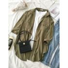 Oversized Shirt Army Green - One Size