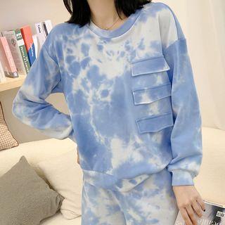 Set: Tie-dyed Sweatshirt + Wide-leg Shorts
