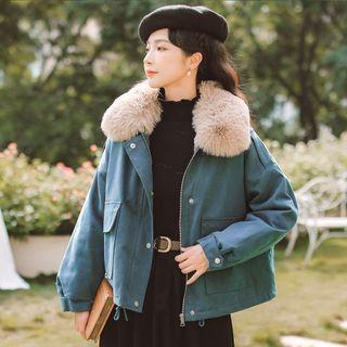 Collared Zip-up Parka Jacket