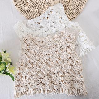 Sleeveless Crochet Knit Top