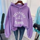Frill-trim Letter Hoodie