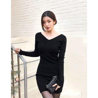 Dali Hotel V-neck Knit Bodycon Minidress