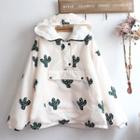 Cactus Print Hoodie Off-white - One Size