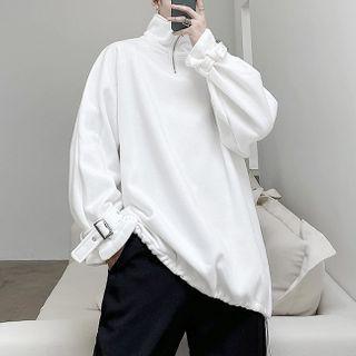 Mock-turtleneck Half-zip Pullover