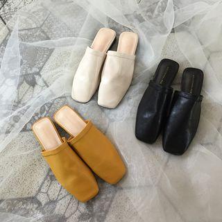Square Toe Plain Mules