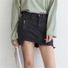 Inset Shorts Cutout-hem Miniskirt