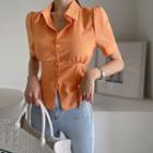 Puff-shoulder Fitted Shirt