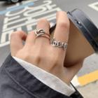 925 Sterling Silver Knot / Wirework Love Lettering Ring