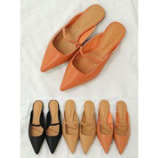 Pointy-toe Flat Mary Jane Mules