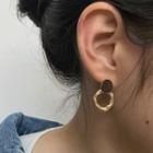 Glaze Irregular Alloy Hoop Earring Stud Earring - 1 Pair - Gold - One Size