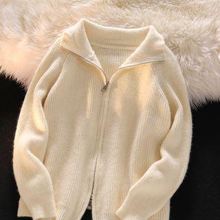 Long-sleeve Turtleneck Zipper Cardigan