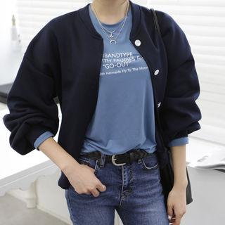 Drop-shoulder Fleece-lined Cardigan