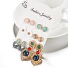 Set Of 6: Stud Earring (various Designs) 6881 - One Size