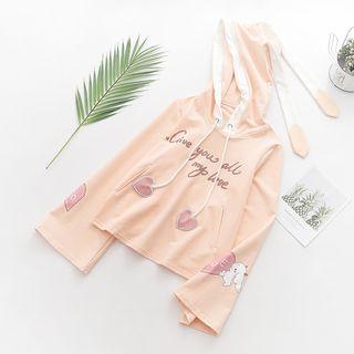 Cartoon Print Letter Hoodie