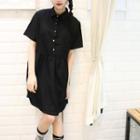 Short-sleeve Printed Shirtdress