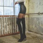 Zip-side Studded Faux-leather Shorts