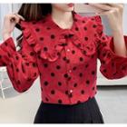 Frilled Trim Dotted Shirt
