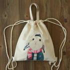 Rabbit Print Canvas Shopper Bag