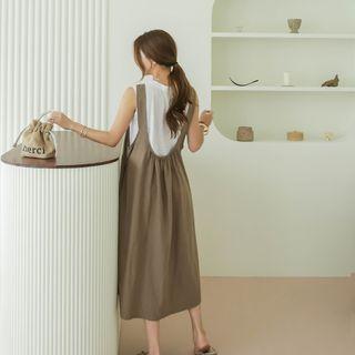 Linen Blend A-line Jumper Dress