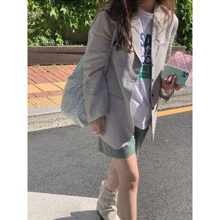 Notched-lapel Linen Jacket One Size