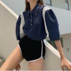 Puff-sleeve Polo Shirt / Sweatshorts