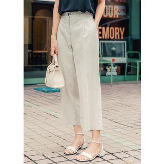 Plus Size Zip-front Wide-leg Chino Pants