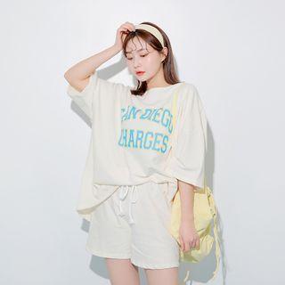 Varsity T-shirt & Drawcord Shorts Set