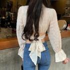 Puff-sleeve Cropped Shirt / Puff-sleeve Open-back Cropped Shirt