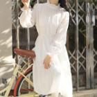 Balloon-sleeve Ruffle Collar A-line Dress