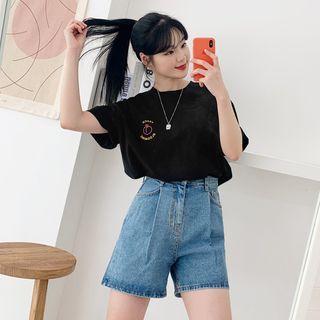 Peach Print Boxy T-shirt