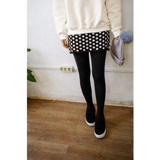 Polka-dot Knit Miniskirt