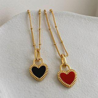 Heart Lock Pendant Alloy Necklace