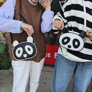 Panda Faux Leather Crossbody Bag