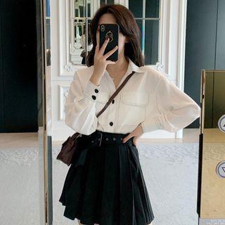 Set: Pocket Detail Shirt + Mini A-line Skirt