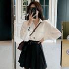 Set: Pocket Detail Shirt + Mini A-line Skirt