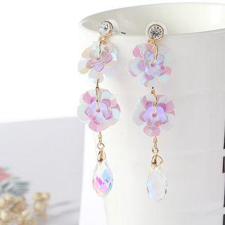 Iridescent Flower Dangle Earring