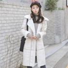 Contrast-trim Fuax-shearling Coat