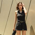 Halter-neck Playsuit With Belt