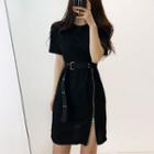 Short-sleeve Zip T-shirt Dress