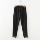 Letter Embroidery Straight-cut Pants