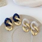 Chunky Chain Acrylic Alloy Dangle Earring 1 Pair - Type A - Blue & Gold - One Size