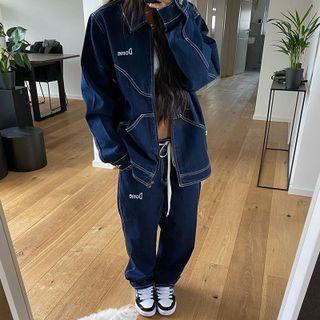 Set: Logo Denim Jacket And Jeans