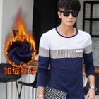 Fleece-lined Panel Long-sleeve Top