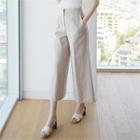 Flat-front Linen Wide-leg Pants