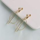 Geometric Clip-on Dangle Earring 1 Pair - Gold - One Size