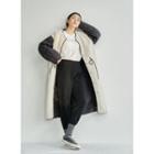 Quilted Reversible Fleece Coat Khaki - One Size
