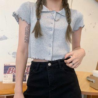 Short-sleeve Lettuce Edge Polo Shirt