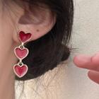 Heart Earring Red - 1410a#
