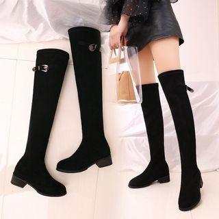 Chunky-heel Belted Over-the-knee Boots