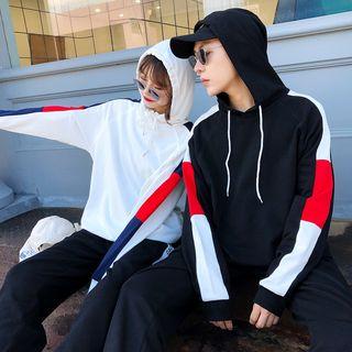 Couple Matching Colour Block Hoodie/ Contrast-trim Jogger Pants